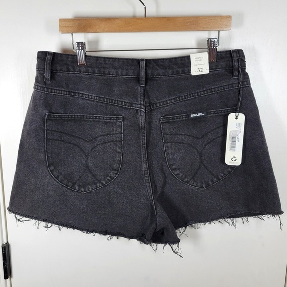 Rolla's Mirage High Rise Denim Shorts Stone Black Size 32 Free People - Picture 7 of 10